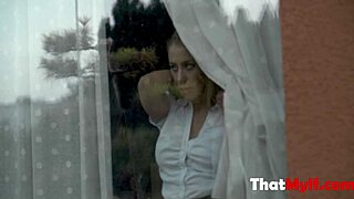 Blonde milf cheats in garden, tipping gardener with pussy and big tits for blowjob and fucking