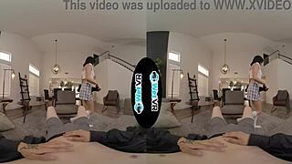 The helpful nanny from WetVR tries her first VR experience