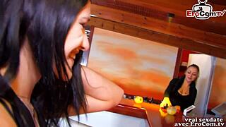 In the casting interview, the petite French teen shares her first experiences in amateur porn.