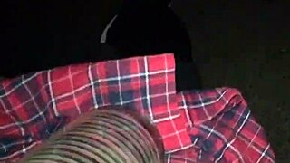 mandingo's big black cock gets cumshot in cup outdoors