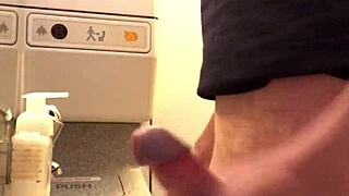 In the night club, he indulges in outdoor masturbation with his monster cock