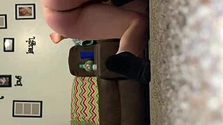 sexy blonde milf chatting casually about her day