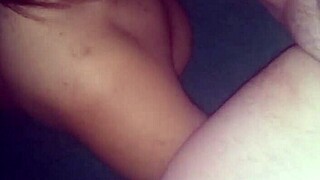 Mixed young ebony slut sucking black cock in deepthroat interracial blowjob