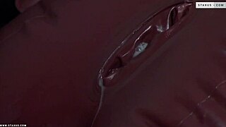 why is this twink shooting a big load in the 3some?