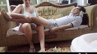 i asked for a foot massage but she rubbed my whole body with her nice tits and pussy