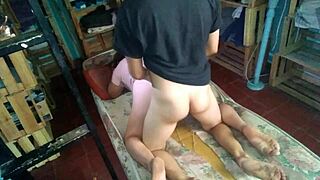 A couple shares an intimate night with creampie