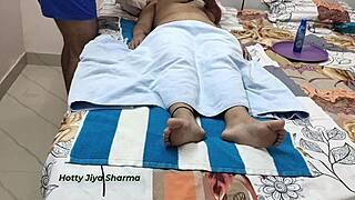 Jiya, the Indian actress, making a hot video after shooting with some sucking action. 😏