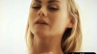 I watch beautiful Nancy in her sensual solo masturbation scene, touching her pussy passionately. Her blonde hair shines as she reaches orgasm.