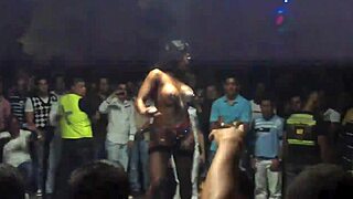 sexy colombian chica strips naked at salsa club