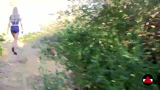 that booty mountain hike looks fun with the athletic blonde in nature.