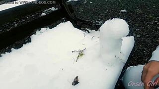 hey, did you see myaa and yuki crafting snow sculptures?