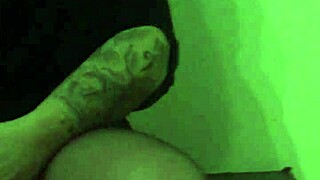 My wife in stockings gives jerk off instructions, but it's so hot.