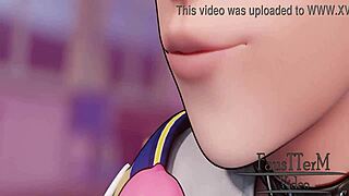 Erica sucks big cock using condom in hentai deepthroat.