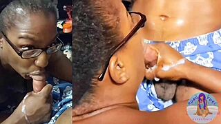 Ebony housewife engages in sucking and foot play with bbc in preview