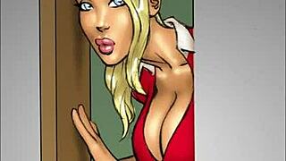 Two hot blondes appear in comic with big black cocks.