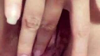 My Mexican wife fingers her vagina solo while I'm away