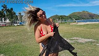 Lisa aranha in bikini on beach