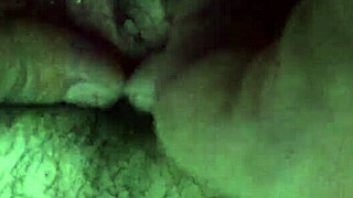 Is this amateur couple cumming hard on the bed?