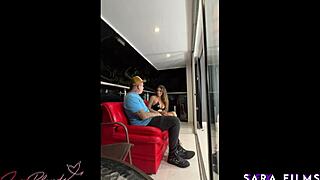 sara blonde sucks lover's big cock, humiliates husband