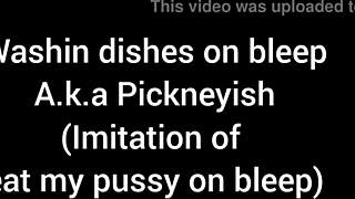 Bleeped parody of washing dishes and eat my pussy