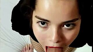 white wolf ofc dropping deepthroat cumshots on white moon's face