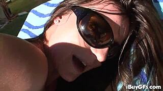 bikini babe getting toyed in her hot round ass outdoor 😍