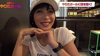 Japanese babe squirts and gets facial creampie