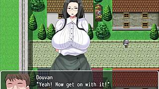 He fucks a milf and her daughter at the same time in geezer hero rpg part 5