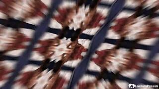 Watch this brunette suck cock roughly, then get pounded hard in bdsm bent over position.