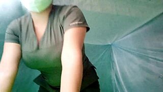 Shameless mature woman embarrassed by toilet paper in her big ass.