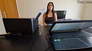 Latina maid fucks boss hourly until he cums