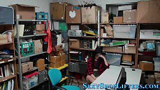 real teen 18+ age shoplifter gets caught in the act during a high definition reality scene