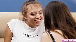 Teen passionately licks her girlfriend's cunt under the blanket