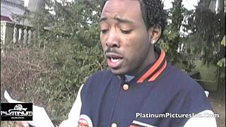 Rough ebony face fucking with big tits