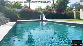 Hey, check Ana Foxxx, ebony milf, skinny dipping outdoors