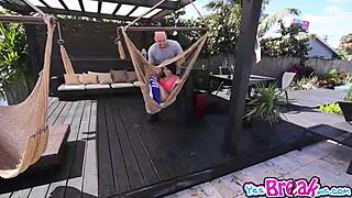 Kira Adams receives a big load from her boyfriend's huge cock