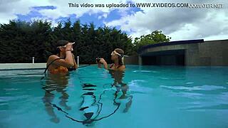 Perfect brunette Katya Nakolkina explores underwater in the pool