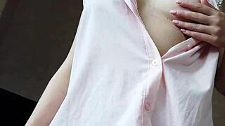 milf in white panties showed her tits and pussy by the window?