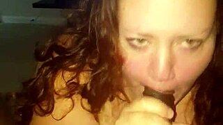 why is amy giving me such amazing head? her big tits bouncing while she sucks my black cock