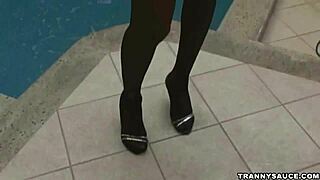 Brazilian Shemale Babe Tugs On Her Hard Cock Solo