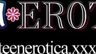 Young horny Katty West caught between two cocks in intense double penetration