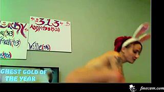 The bunny camgirl performs an incredible show on camera
