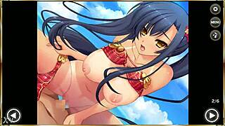 gif of kan'u in swimsuit ii. from makoi himitsu tenshou teifu anime