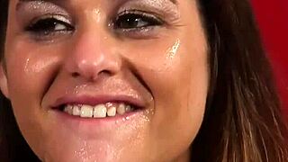 Feisty Stunner Gets Cumshot On Her Face Gulping All The Sperm