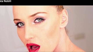 beautiful babe kathia nobili masturbates in pantyhose, cute and alluring