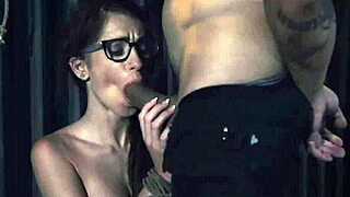 extreme milf in glasses experiences intense orgasm while being dominated like a fuck doll in bdsm scene