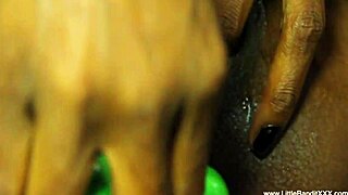 Brown little 18+ bandit pleasing herself amazingly