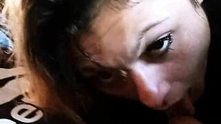 Deep throat latina bbw in the car