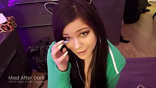 asmr blowjob - teen 18+ girlfriend sucks your cock pov - first time