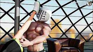 Mmd 3d teen gets surrounded by guys cumming on her face.